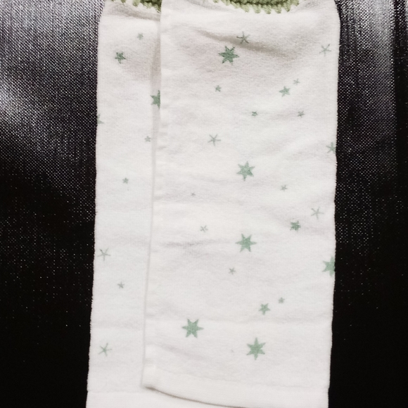 Crochet Top Kitchen Towel green stars - Picture 2 of 4